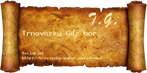 Trnovszky Gábor névjegykártya